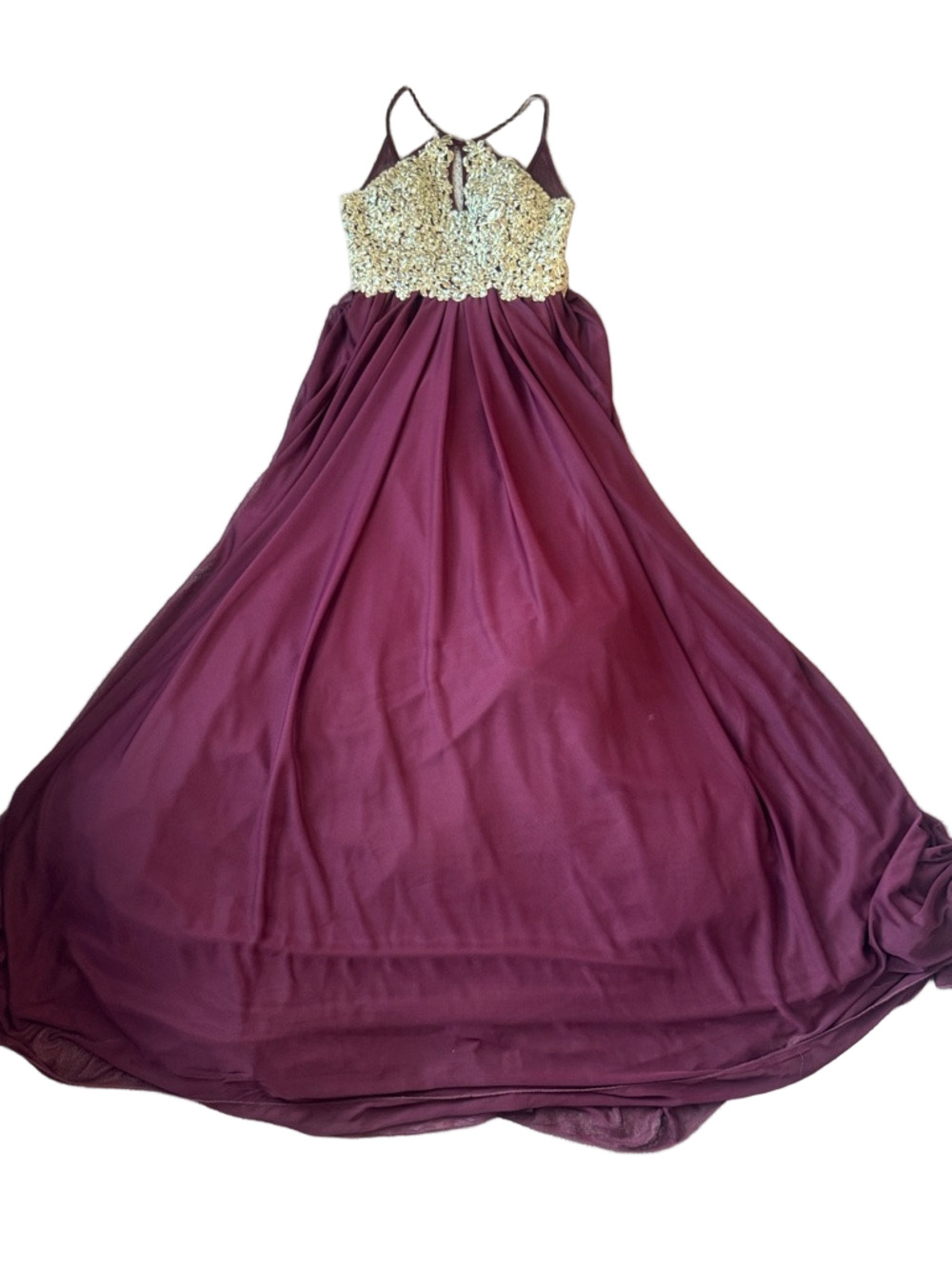 My Michelle Burgundy Lace Rhinestone Dress SIZE 0